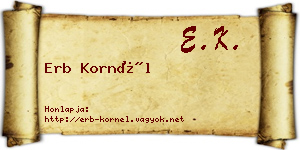 Erb Kornél névjegykártya