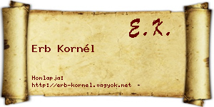 Erb Kornél névjegykártya
