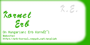 kornel erb business card